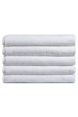 5 li Otel Banyo Havlusu %100 Pamuklu 70X150 Cm Beyaz 20/2 Ring 500 Gr