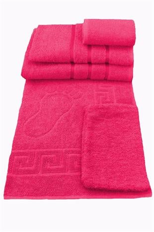 5 Parça Banyo Havlusu Seti 100 Pamuklu Hamam Duş Havlu Takımı