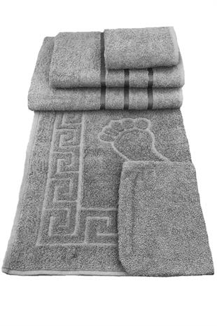 5 Parça Banyo Havlusu Seti 100 Pamuklu Hamam Duş Havlu Takımı