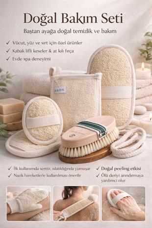 5 Parça Doğal Vücut & Yüz Bakım Seti Komple Yenileyici Paket