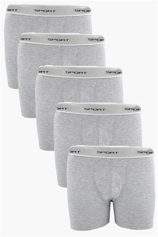 5li Erkek Pamuklu Spor Boxer Likralı Esnek Ek Ağ Parçalı Rahat