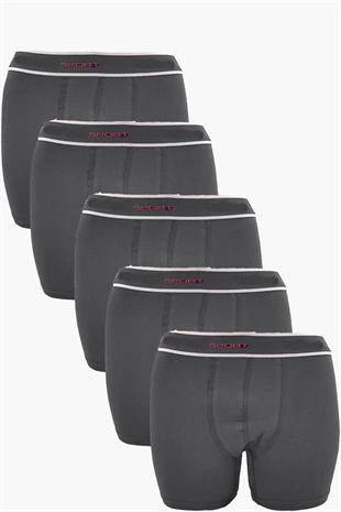 5li Erkek Pamuklu Spor Boxer Likralı Esnek Ek Ağ Parçalı Rahat