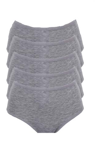 5li Kadın Büyük Beden Yüksek Bel Külot Pamuklu Battal İnce Lastik