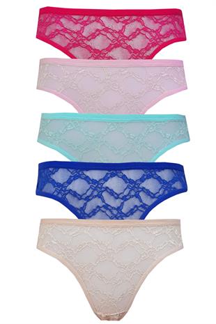 5li Kadın Dantelli Pamuklu Bikini Külot İç Çamaşırı Kaliteli