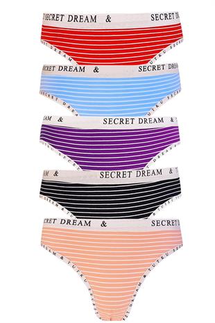 5li Kadın Pamuklu Secret Bikini Külot İç Çamaşırı Kaliteli Diana