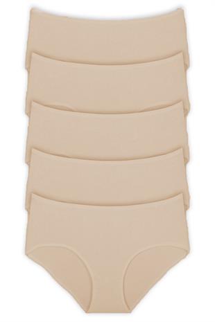 5li Kadın Yüksek Bel Külot Elastan Pamuklu İnce Lastik Kaliteli