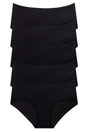 5li Kadın Yüksek Bel Külot Elastan Pamuklu İnce Lastik Kaliteli