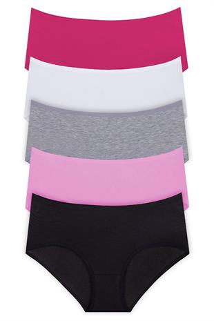 5li Kadın Yüksek Bel Külot Elastan Pamuklu İnce Lastik Kaliteli