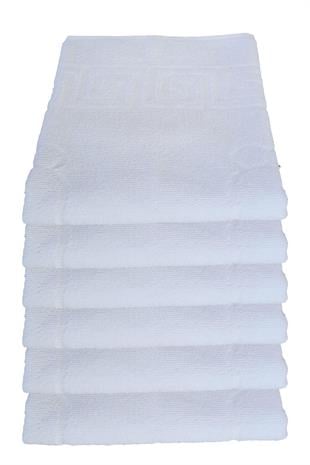 6 lı Ayak İzli Banyo Pamuklu Ayak Havlusu 50x70 Cm