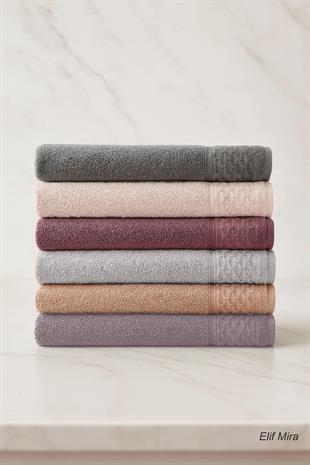 6 lı El Yüz Havlusu Seti %100 Pamuklu 50x90 Cm Pure Cotton