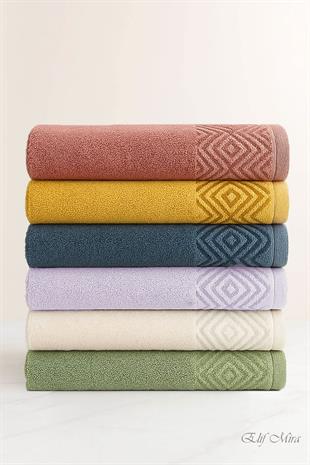 6 lı El Yüz Havlusu Seti %100 Pamuklu 50x90 Cm Pure Cotton