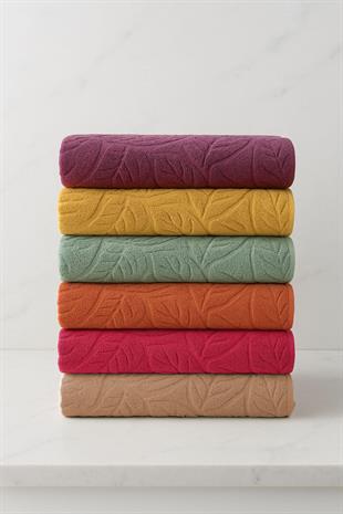6 lı El Yüz Renkli Havlu Seti %100 Pamuklu 50x90 Cm Velora Koleksiyon