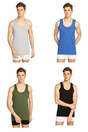 6 lı Seher Erkek Penye Askılı Renkli Atlet Haki Mavi Gri Siyah 41399