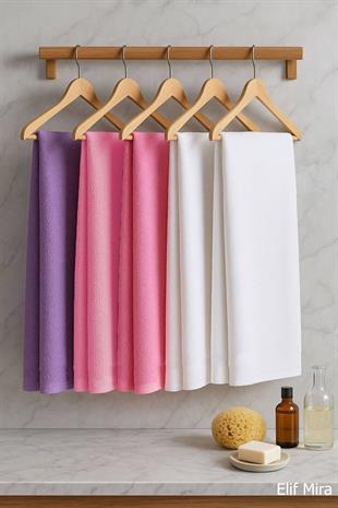 6 lı Softtouch El Yüz Banyo Havlusu Seti %100 Pamuklu 50x90 Cm