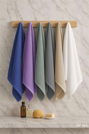 6 lı Softtouch El Yüz Banyo Havlusu Seti %100 Pamuklu 50x90 Cm