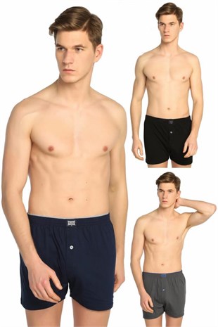 6 lı Tutku Erkek Penye Düğmeli Boxer 0117