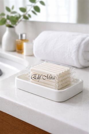 600 Adet 12 gr Mini Otel Sabunu – Şeffaf Jelatin Sargılı Buklet Misafir Sabunu