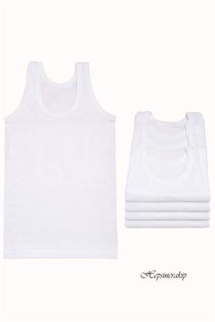 6lı Erkek Çocuk Klasik Askılı Pamuklu Penye Atlet Ekonomik Fanila