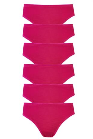 6lı Kadın Bikini Külot Pamuklu Renkli İç Çamaşırı Nefes Alan Doku