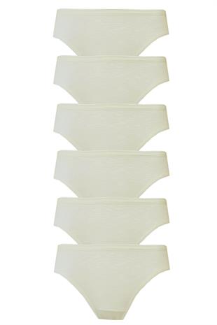 6lı Kadın Bikini Külot Pamuklu Renkli İç Çamaşırı Nefes Alan Doku