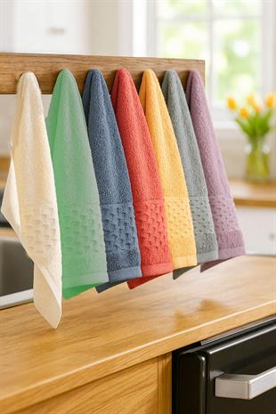 6lı Mutfak Havlusu Seti 30x50 cm %100 Pamuklu Duru