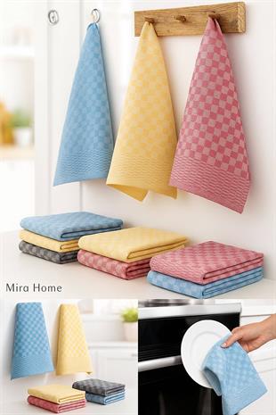 6lı Mutfak Kurulama Bezi 45x65 cm Pötikare Desen