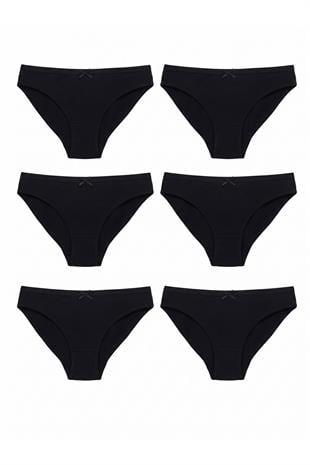 6'lı Tutku Kadın Pamuklu Fiyonklu İnce Bel Bikini Külot Seti