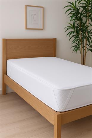 90x190 Sıvı Geçirmez Tek Kişilik Alez Pamuklu Köşe Lastikli