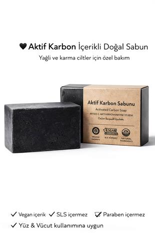 Aktif Karbon Özlü Cilt Bakım Sabunu - 120 gr