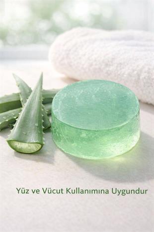 Aloe Vera Özlü El Yapımı Doğal Oval Sabun - 100 gr