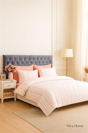 Çift Kişilik Çizgili Desen Nevresim Seti ( Nevresim + Yastık Kılıfı )