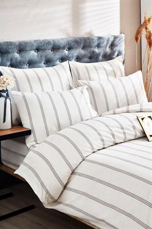 Çift Kişilik Çizgili Desen Nevresim Seti ( Nevresim + Yastık Kılıfı )