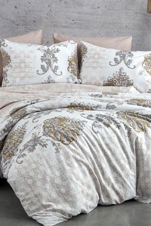 Çift Kişilik Nevresim Takımı Pamuklu Bej Asalet