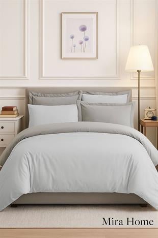 Çift Kişilik Nevresim Takımı Pamuklu Çift Taraflı Lastikli Çarşaflı