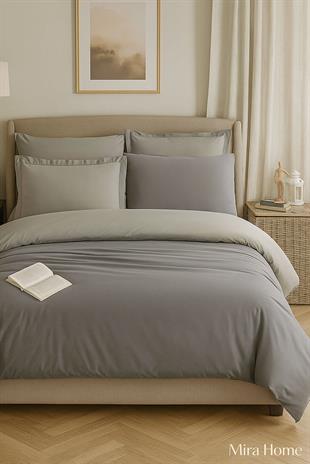 Çift Kişilik Nevresim Takımı Pamuklu Çift Taraflı Lastikli Çarşaflı