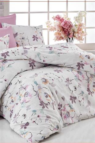 Çift Kişilik Nevresim Takımı Pamuklu Lavanta Baharı