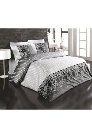 Çift Kişilik Nevresim Takımı Pamuklu Siyah İnci