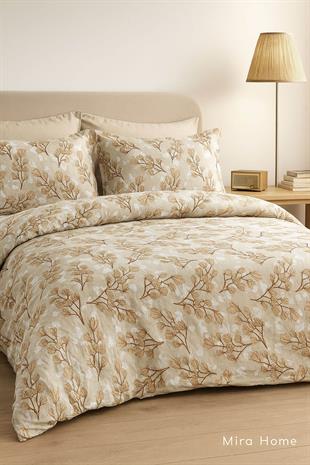 Çift Kişilik Pamuklu Nevresim Takımı Yaprak Desenli