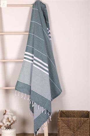Çizgili %100 Pamuk Soft Peştemal Banyo Plaj Havlusu 100x180 Cm