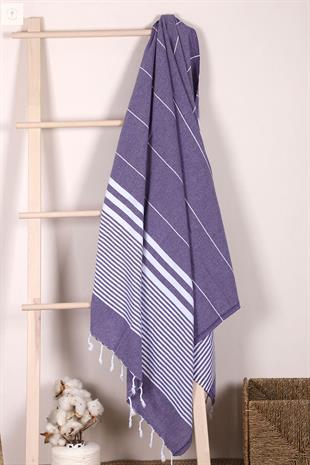 Çizgili %100 Pamuk Soft Peştemal Banyo Plaj Havlusu 100x180 Cm