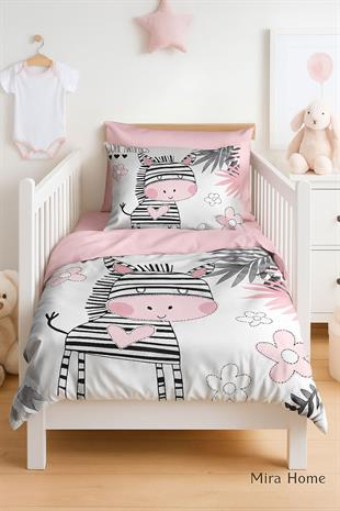 Dijital Baskılı 3d Pamuklu Yenidoğan Bebek Nevresim Takımı Baby Zebra