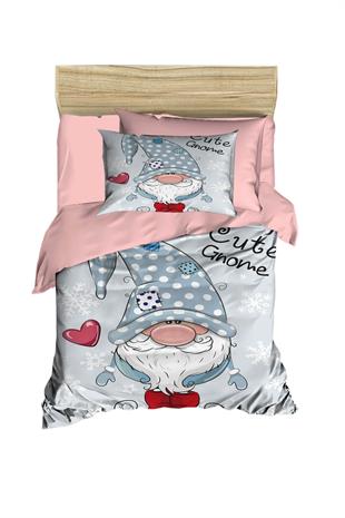 Dijital Baskılı 3d Pamuklu Yenidoğan Bebek Nevresim Takımı Cute Gnome Pink