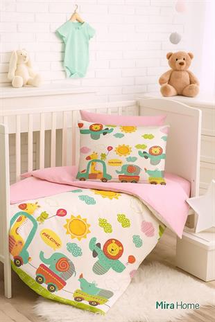 Dijital Baskılı 3d Pamuklu Yenidoğan Bebek Nevresim Takımı Welcome Zoo