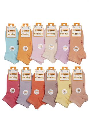 Dündar Kız Çocuk Modal Dikişsiz  Patik Kısa Çorap 12 li paket