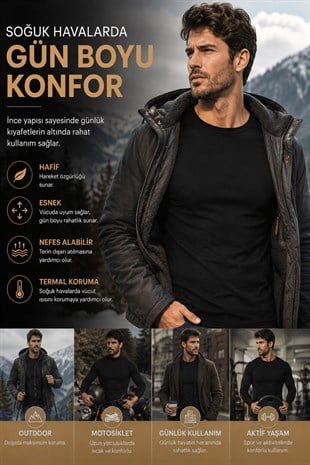 Elit Erkek Termal Fanila İçlik Uzun Kol Thermocool Atlet