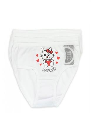 Gümüş İç Giyim Baskılı Pamuklu Kız Çocuk Slip Külot 12 li Paket