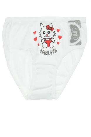 Gümüş İç Giyim Baskılı Pamuklu Kız Çocuk Slip Külot 12 li Paket