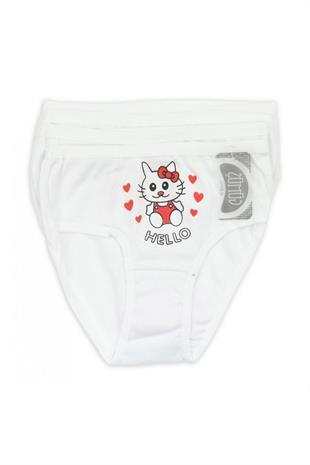 Gümüş İç Giyim Baskılı Pamuklu Kız Çocuk Slip Külot 12 li Paket