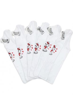 Gümüş İç Giyim Kız Çocuk Geniş Askılı Baskılı Atlet 6lı Paket