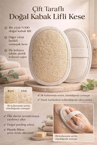 Kabak Lifli Oval Lastikli Yüz Ve Vücut Kesesi